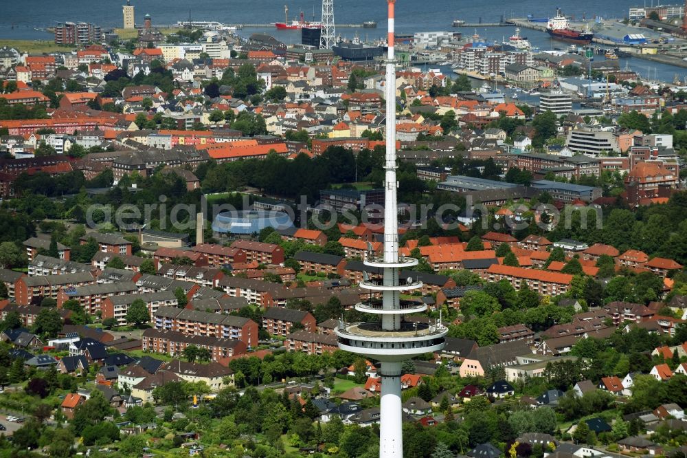 Aerial photograph Cuxhaven - Television Tower Friedrich-Clemens-Gerke-Turm in the district Sueder- und Westerwisch in Cuxhaven in the state Lower Saxony, Germany