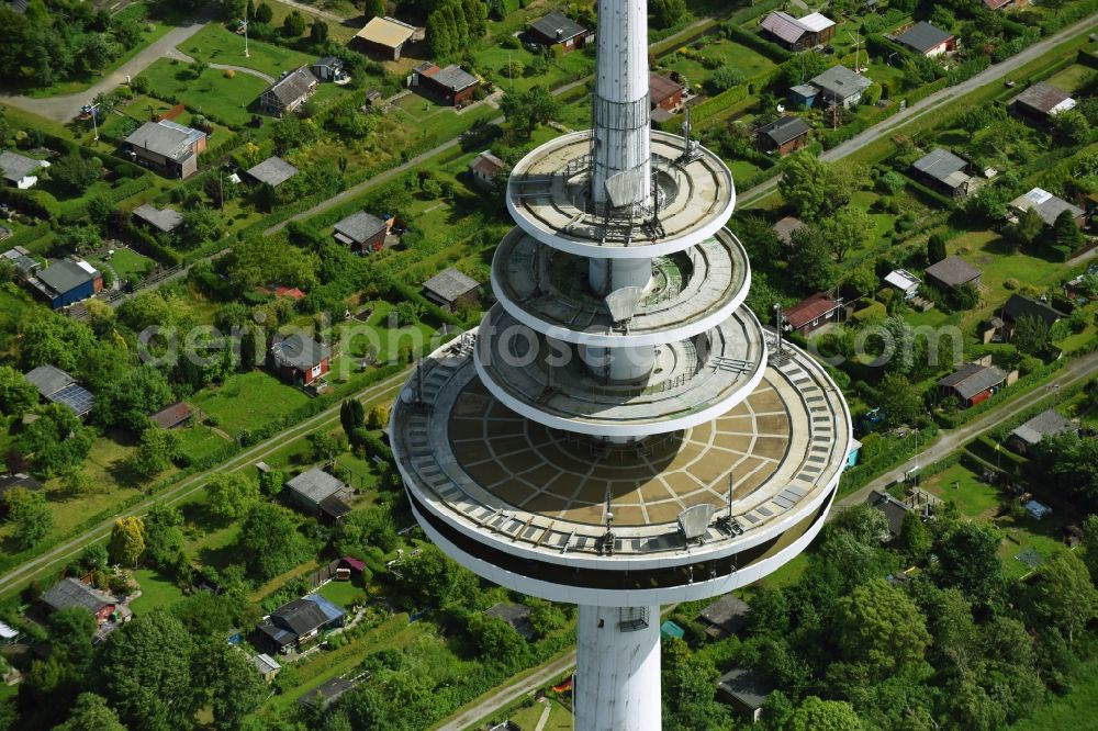 Cuxhaven from the bird's eye view: Television Tower Friedrich-Clemens-Gerke-Turm in the district Sueder- und Westerwisch in Cuxhaven in the state Lower Saxony, Germany