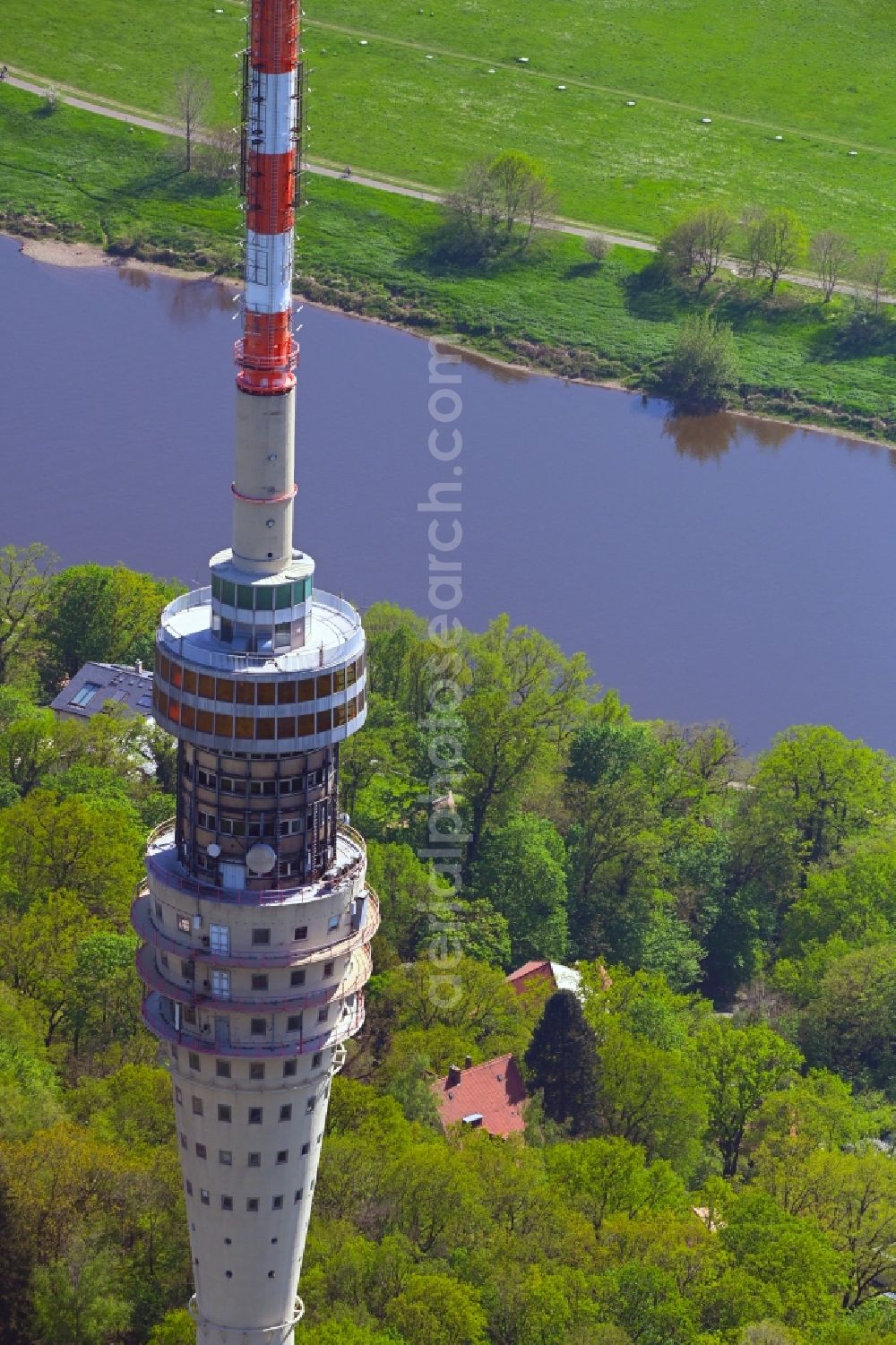 Aerial photograph Dresden - Television Tower on Oberwachwitzer Weg in the district Wachwitz in Dresden in the state Saxony, Germany