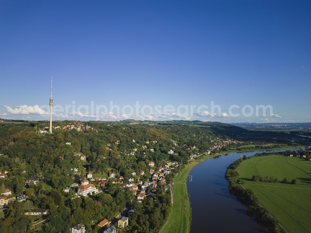 Aerial photograph Dresden - Television Tower on Oberwachwitzer Weg in the district Wachwitz in Dresden in the state Saxony, Germany