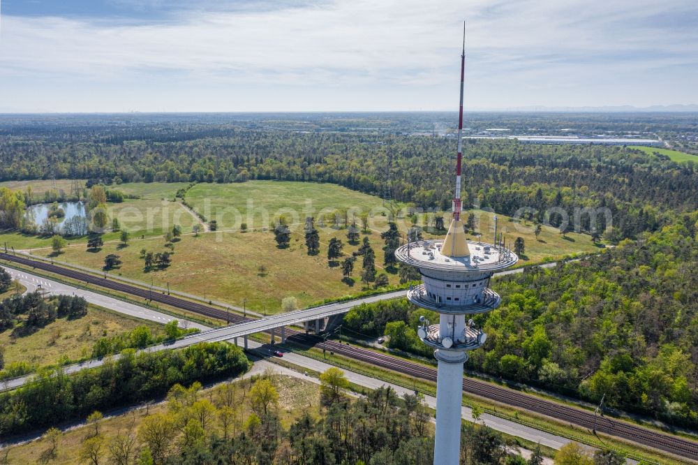 Aerial image Waghäusel - Television Tower in the district Wiesental in Waghaeusel in the state Baden-Wuerttemberg, Germany