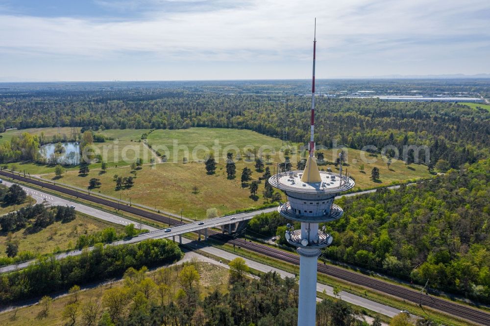 Aerial photograph Waghäusel - Television Tower in the district Wiesental in Waghaeusel in the state Baden-Wuerttemberg, Germany