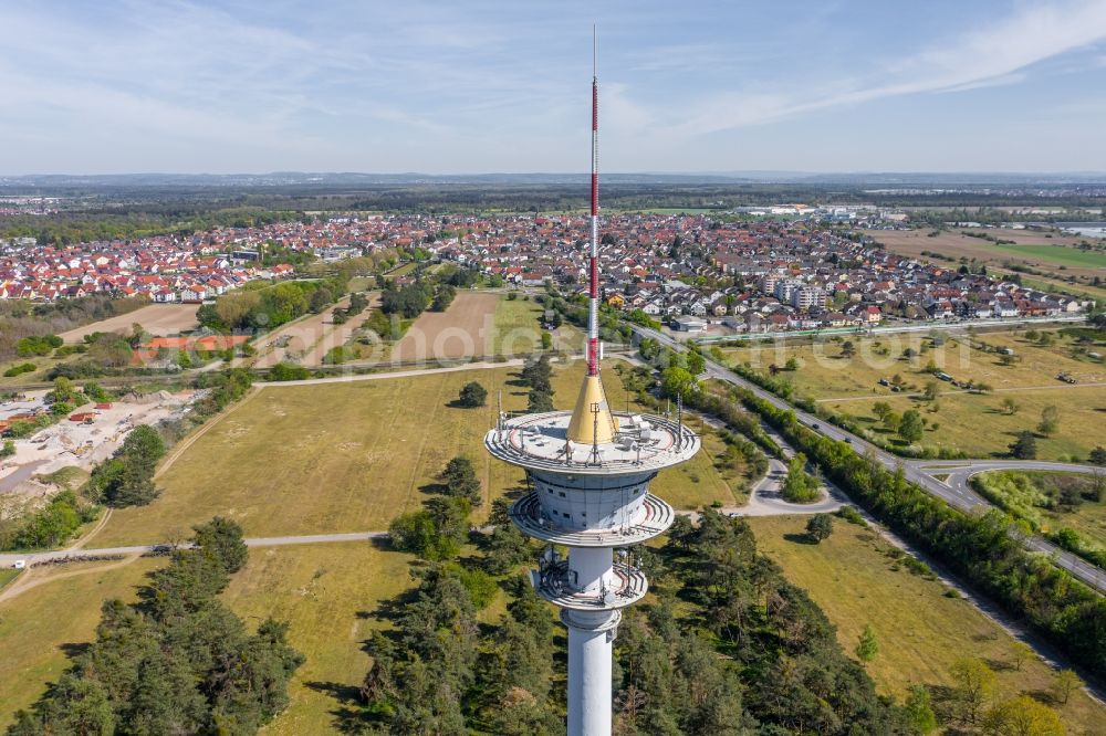 Aerial image Waghäusel - Television Tower in the district Wiesental in Waghaeusel in the state Baden-Wuerttemberg, Germany