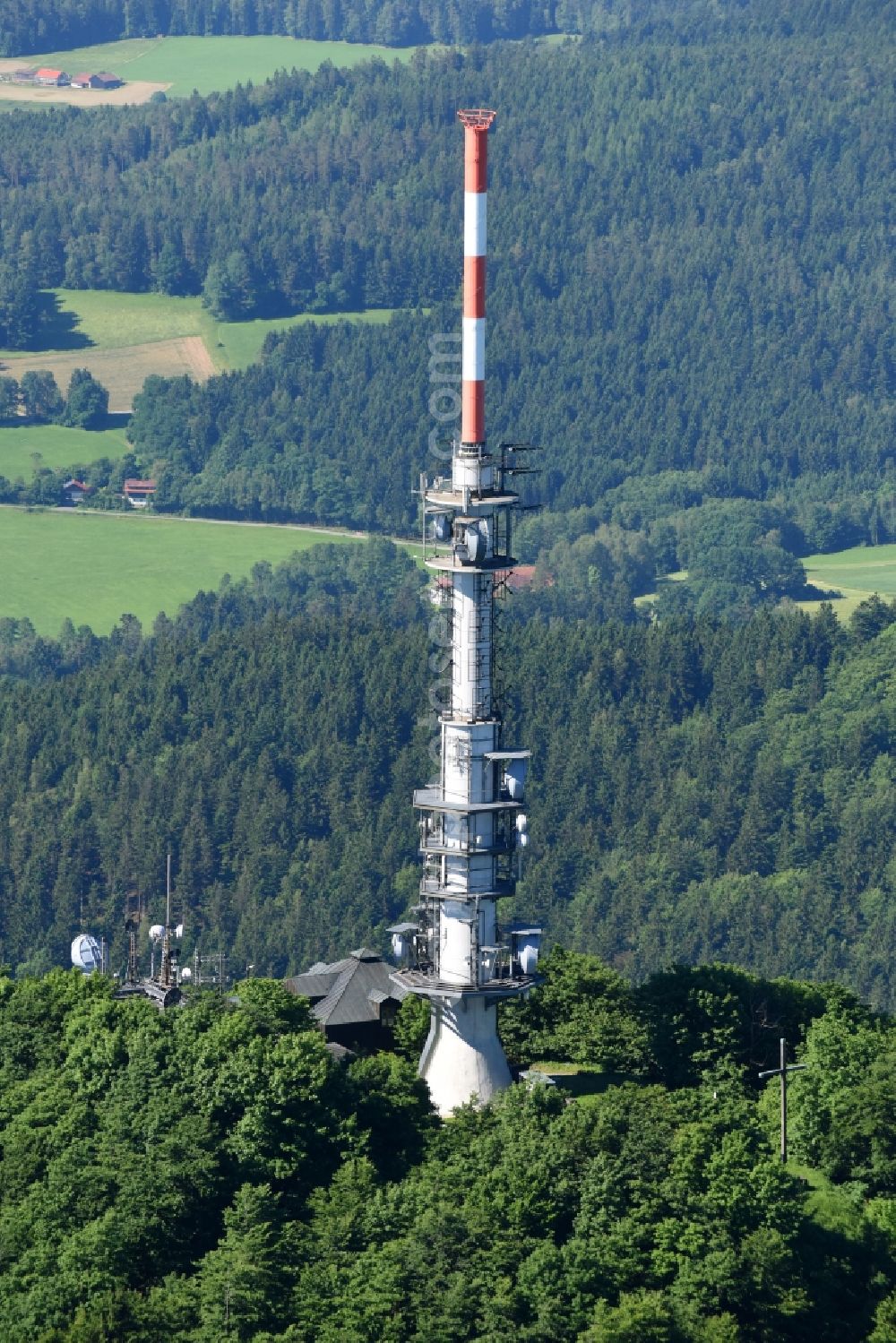 Aerial image Rimbach - Television Tower on Burgstallweg in Rimbach in the state Bavaria, Germany