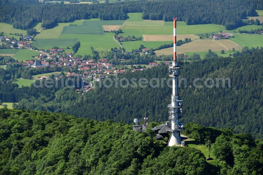 Aerial photograph Rimbach - Television Tower on Burgstallweg in Rimbach in the state Bavaria, Germany