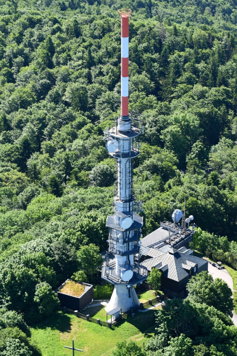 Rimbach from the bird's eye view: Television Tower on Burgstallweg in Rimbach in the state Bavaria, Germany