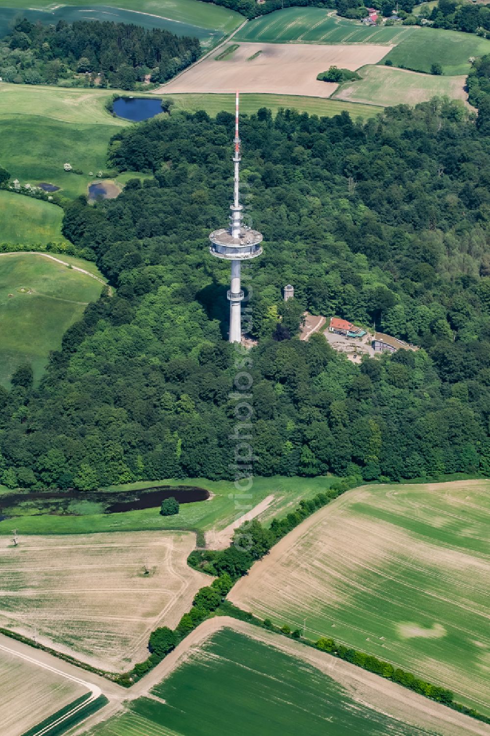 Aerial photograph Schönwalde am Bungsberg - Television Tower on street Zum Bungsberg in Schoenwalde am Bungsberg in the state Schleswig-Holstein, Germany