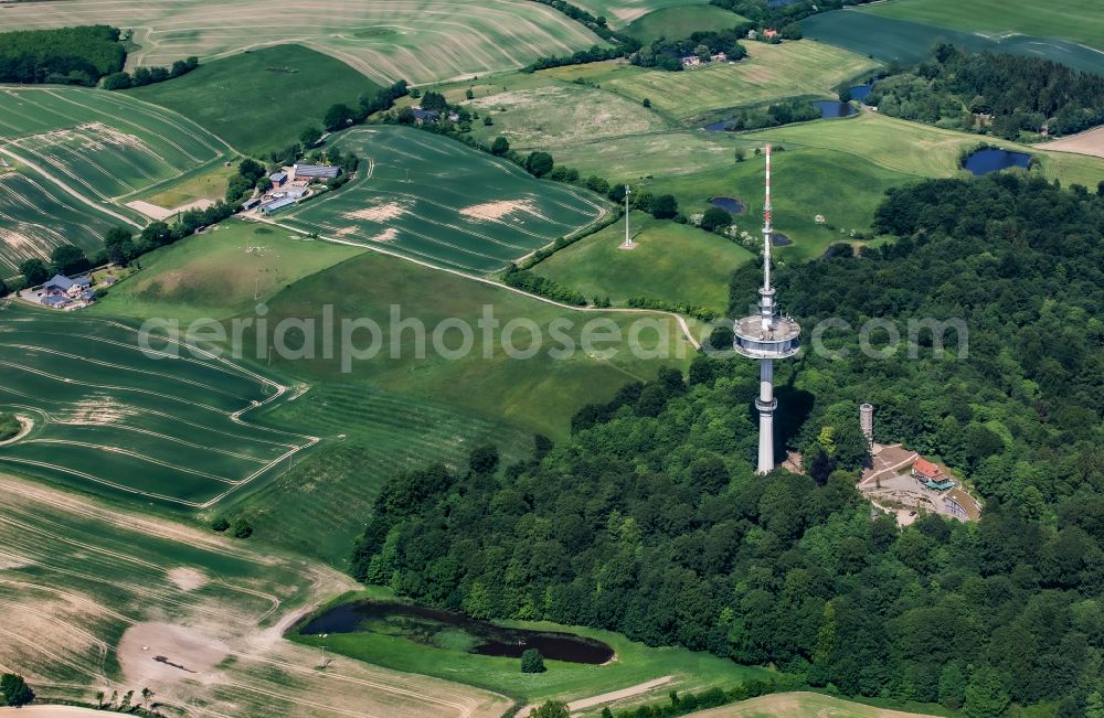 Schönwalde am Bungsberg from the bird's eye view: Television Tower on street Zum Bungsberg in Schoenwalde am Bungsberg in the state Schleswig-Holstein, Germany