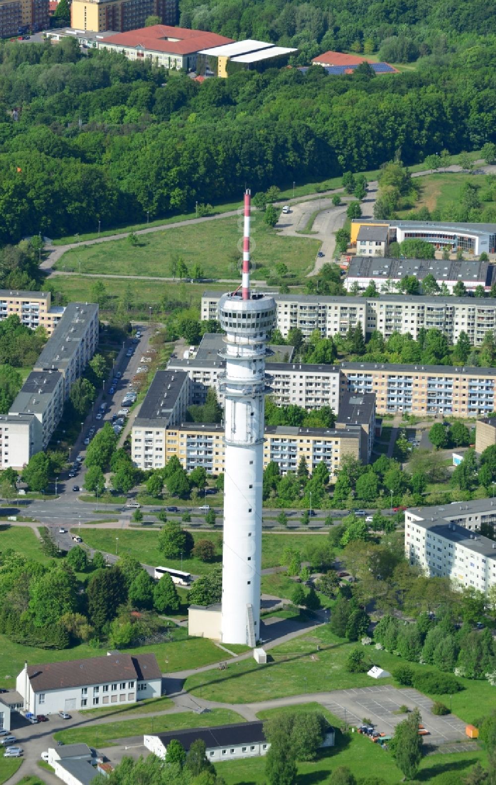 Aerial photograph Schwerin - Television Tower in Schwerin in the state Mecklenburg - Western Pomerania