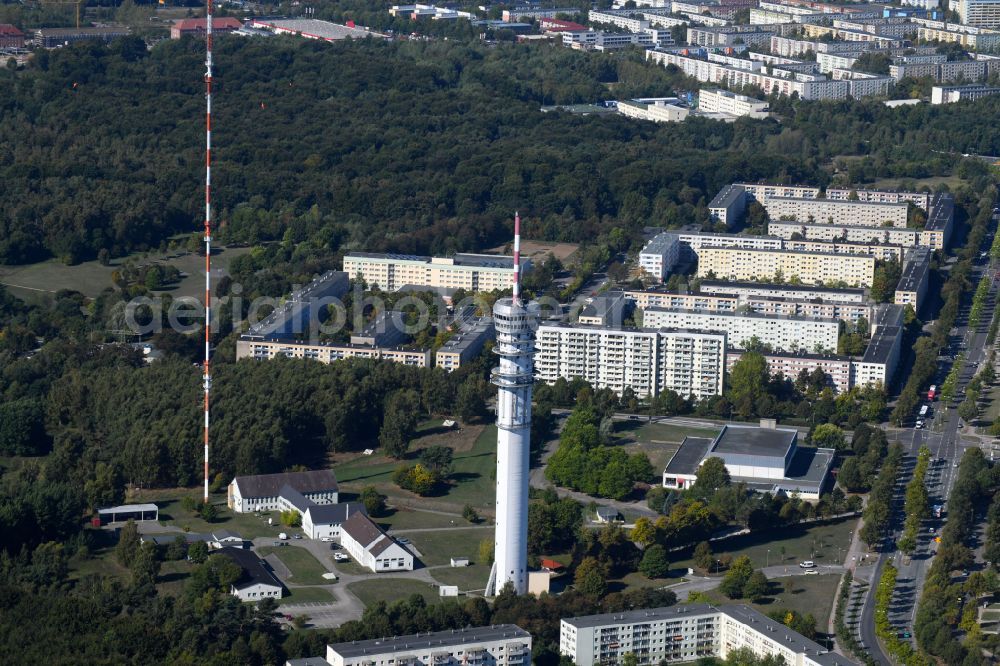 Schwerin from the bird's eye view: Television Tower Schwerin in the district Dresch in Schwerin in the state Mecklenburg - Western Pomerania, Germany