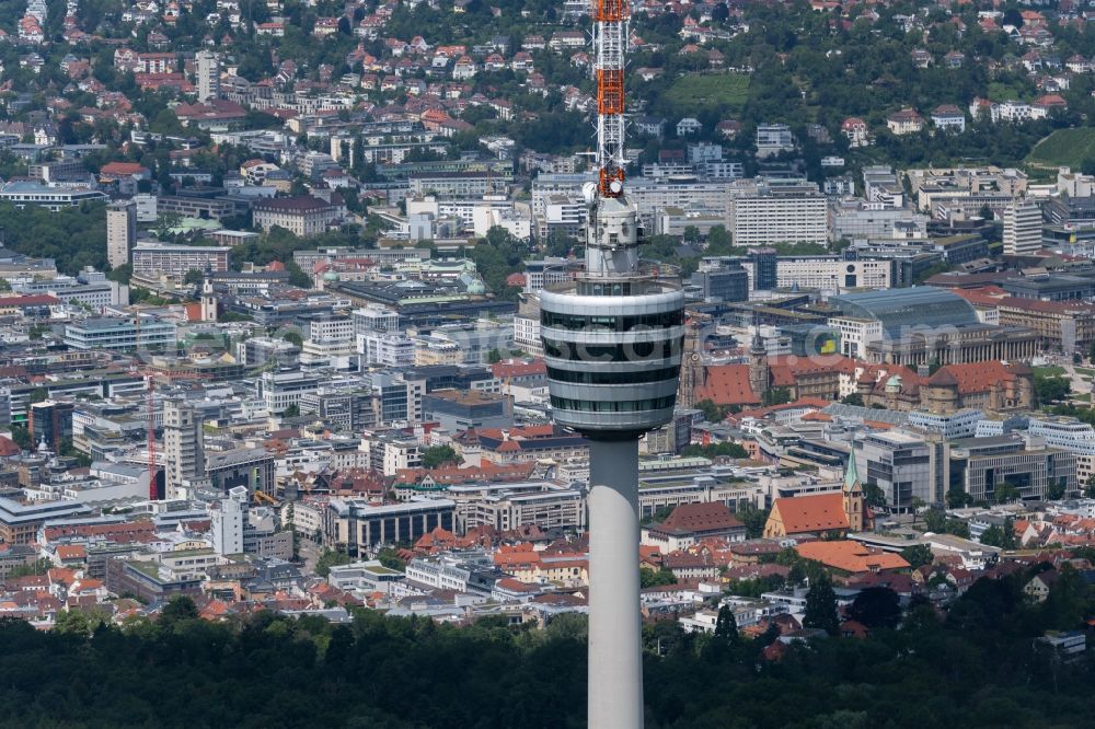 Stuttgart from above - Television Tower on Frauenkopf in Stuttgart in the state Baden-Wuerttemberg, Germany