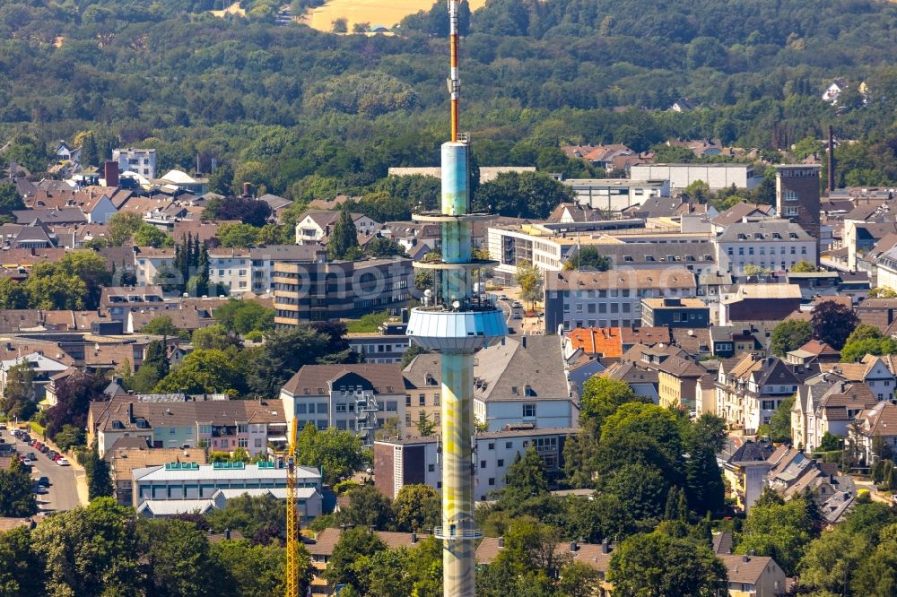 Velbert from above - Television Tower Telebert on Rheinlandstrasse in Velbert in the state North Rhine-Westphalia, Germany