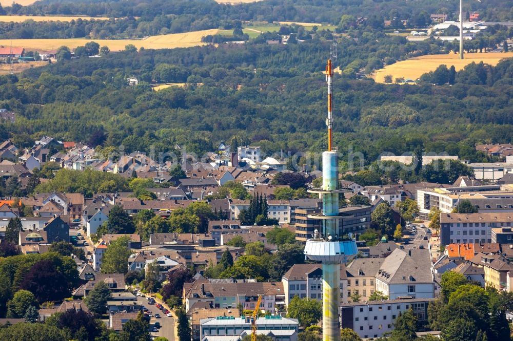 Velbert from the bird's eye view: Television Tower Telebert on Rheinlandstrasse in Velbert in the state North Rhine-Westphalia, Germany