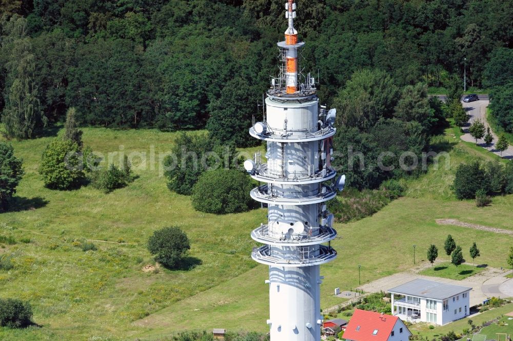 Aerial image Rostock - View of the telecommunications tower in Rostock in Mecklenburg-Western Pomerania