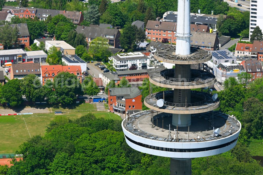 Aerial photograph Kiel - Telecommunications tower in the Vieburger Gehoelz in Kiel in the federal state of Schleswig-Holstein