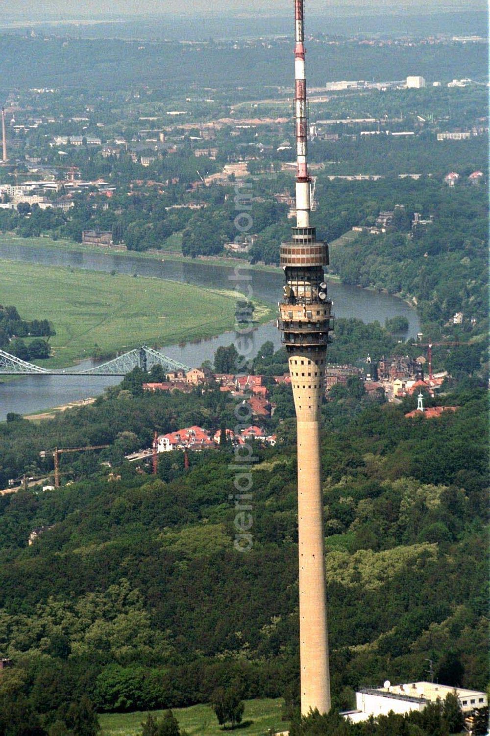 Dresden from the bird's eye view: Fernsehturm Dresden