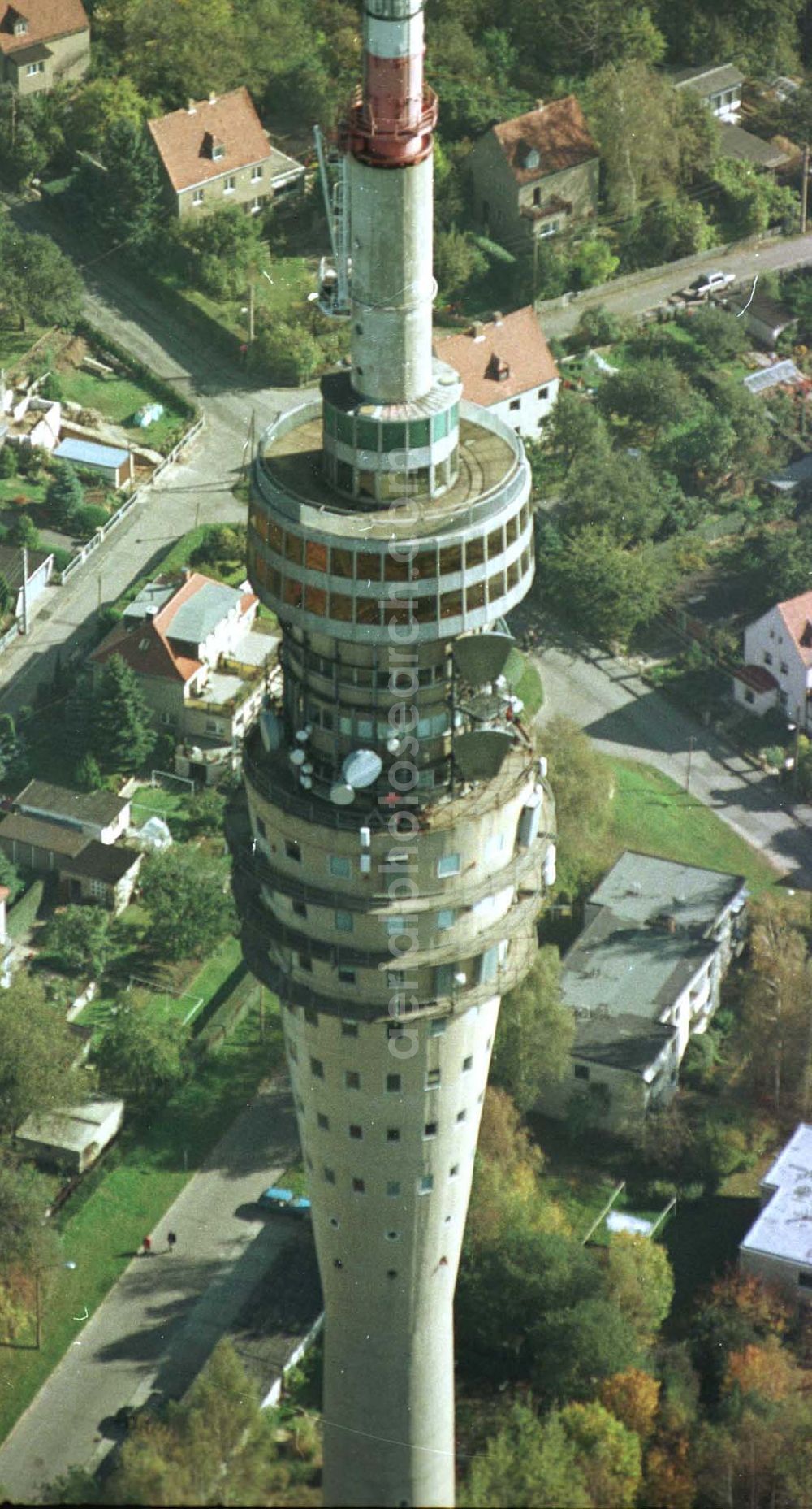 Dresden from the bird's eye view: Fernsehturm Dresden Klotsche