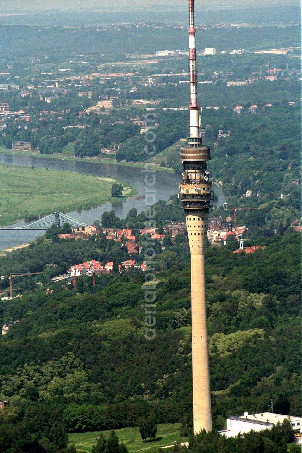 Aerial image Dresden - Fernsehturm Dresden Tel.: 0351,4740