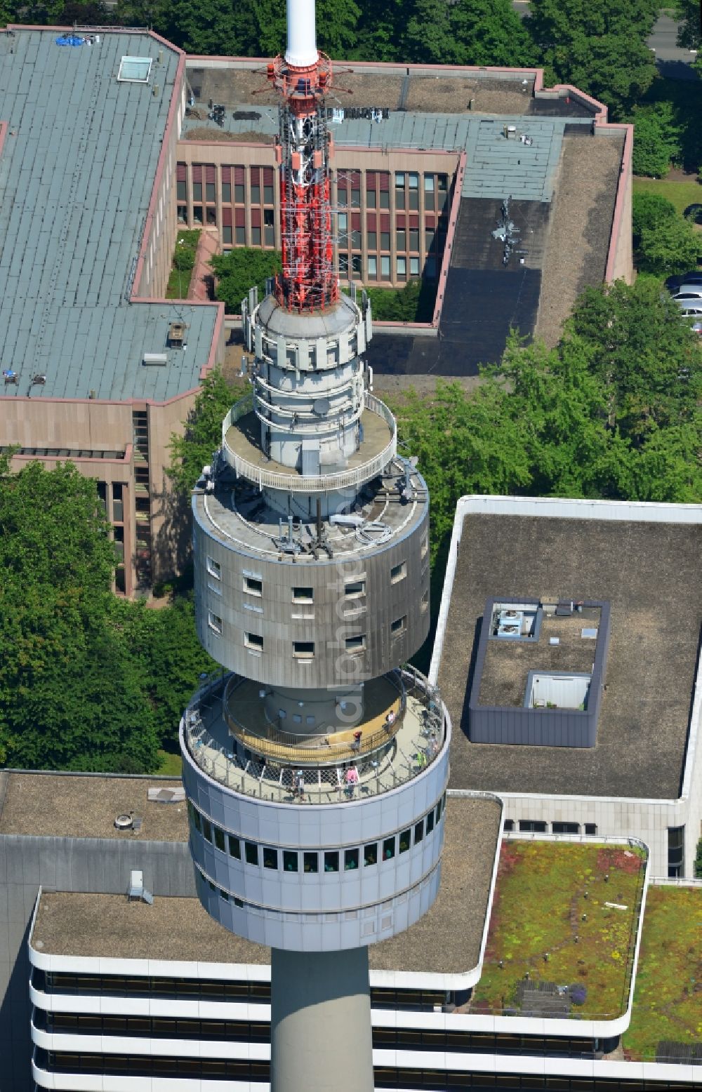 Dortmund from above - The TV tower in Westphalia Park / Florianturm Dortmund in the state North Rhine-Westphalia