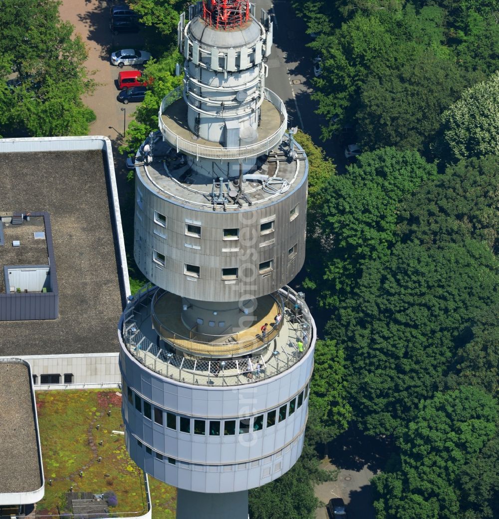 Dortmund from the bird's eye view: The TV tower in Westphalia Park / Florianturm Dortmund in the state North Rhine-Westphalia