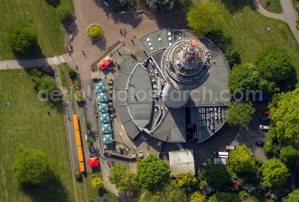 Aerial photograph Dortmund - The TV tower in Westphalia Park / Florianturm Dortmund in the state North Rhine-Westphalia