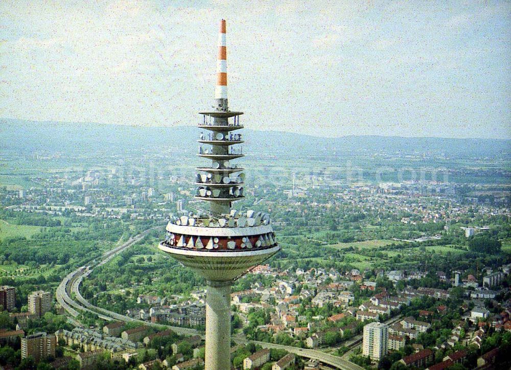 Frankfurt am Main from the bird's eye view: Fernsehturm von Frankfurt / Main.