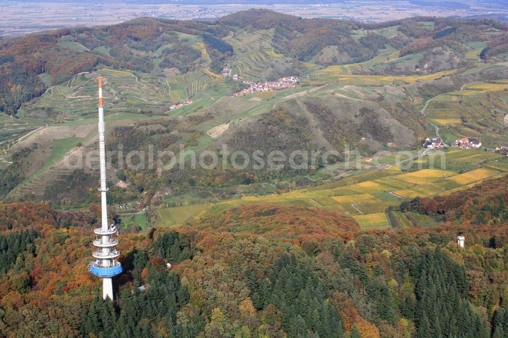 Aerial photograph Endingen am Kaiserstuhl - TV tower - converter on mountain Kaiserstuhl in Endingen in the state of Baden-Wuerttemberg