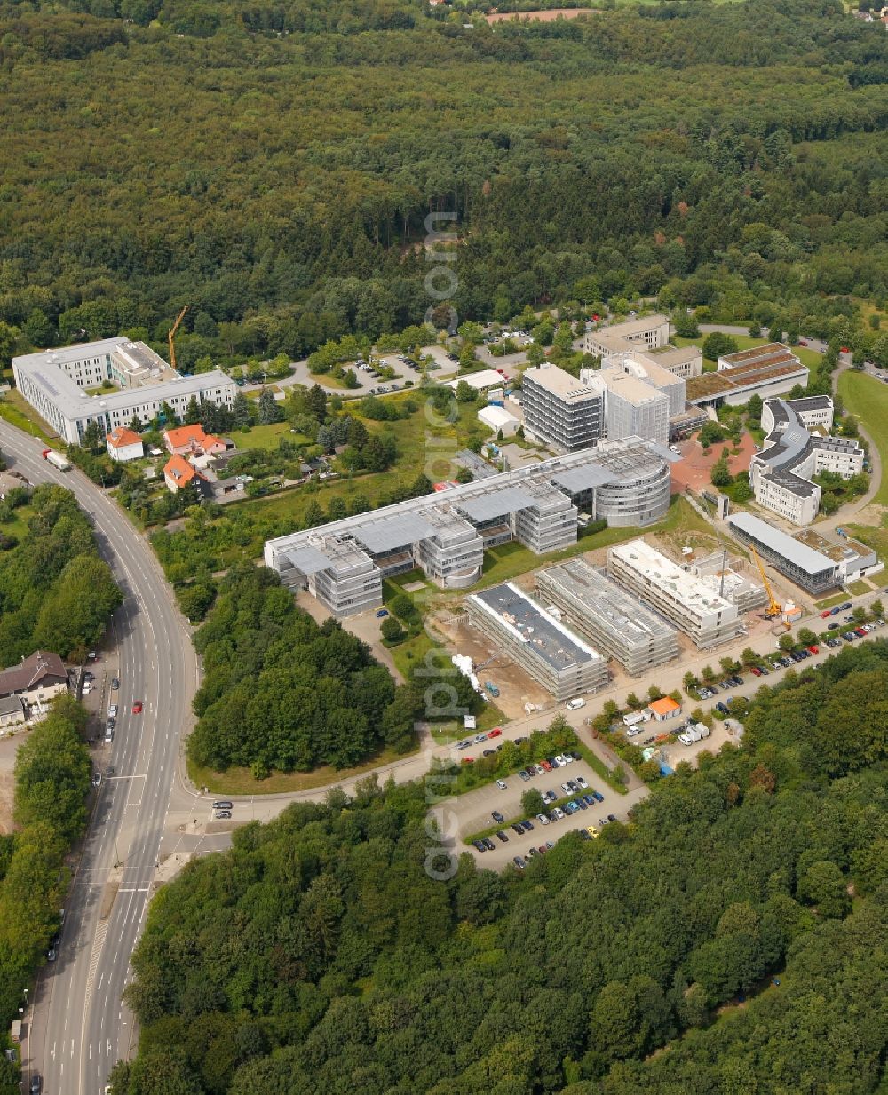 Aerial image Hagen - View of the distance university Hagen in the state North Rhine-Westphalia