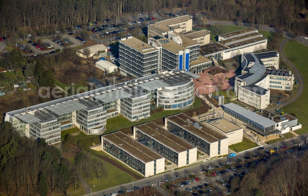 Aerial image Hagen - View of the distance university Hagen in the state North Rhine-Westphalia