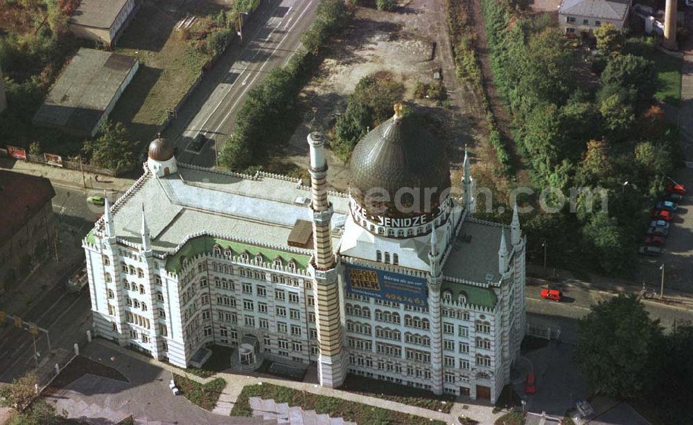 Dresden from above - Fertig restaurierte Moschee Yenidze in Dresden-Neustadt