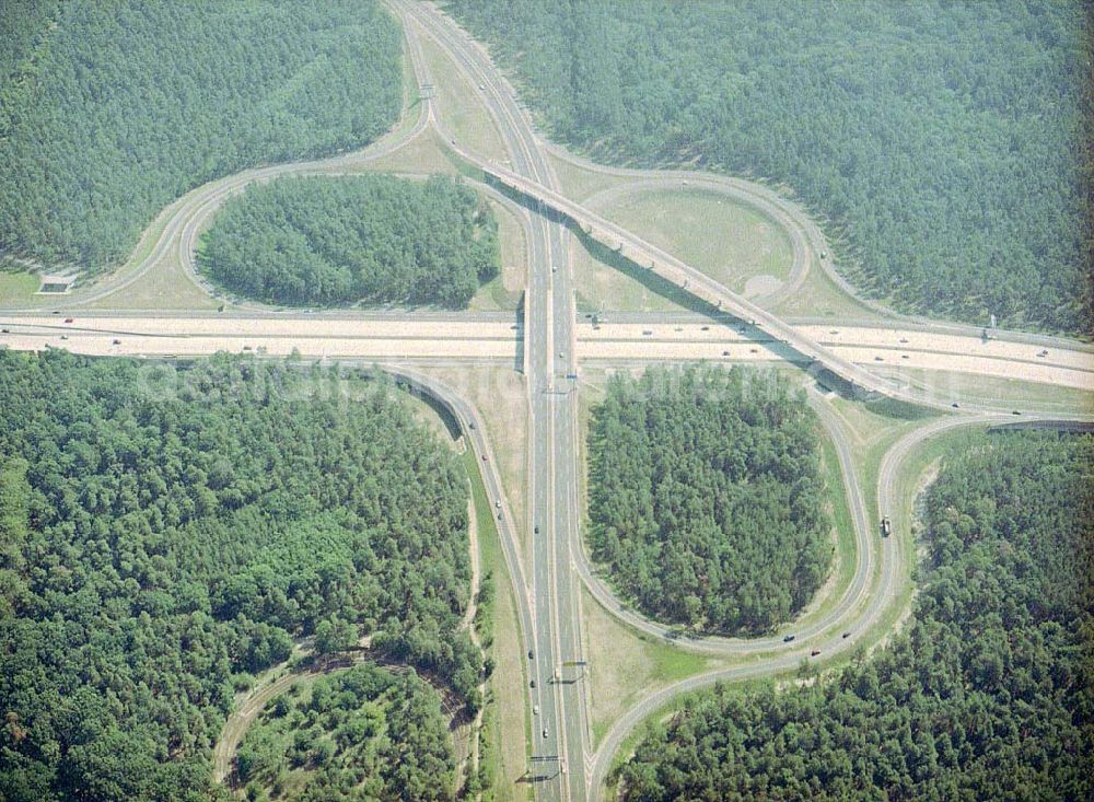 Babelsberg from the bird's eye view: Fertige Autobahnabfahrt Babelsberg am Berliner Ring.