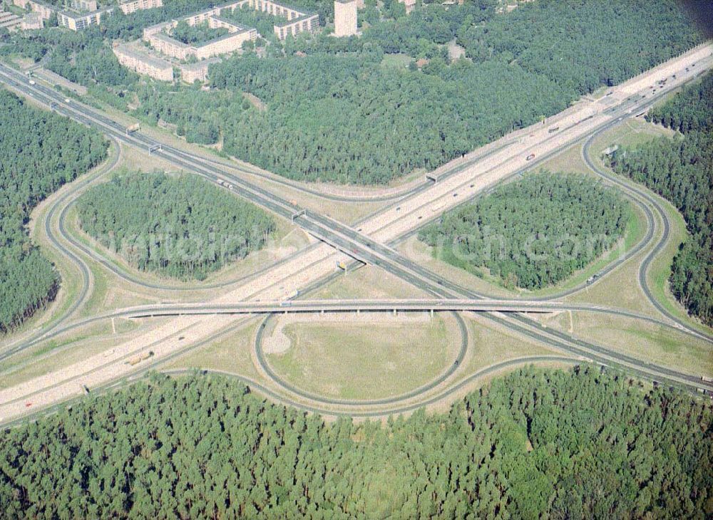 Aerial image Babelsberg - Fertige Autobahnabfahrt Babelsberg am Berliner Ring.