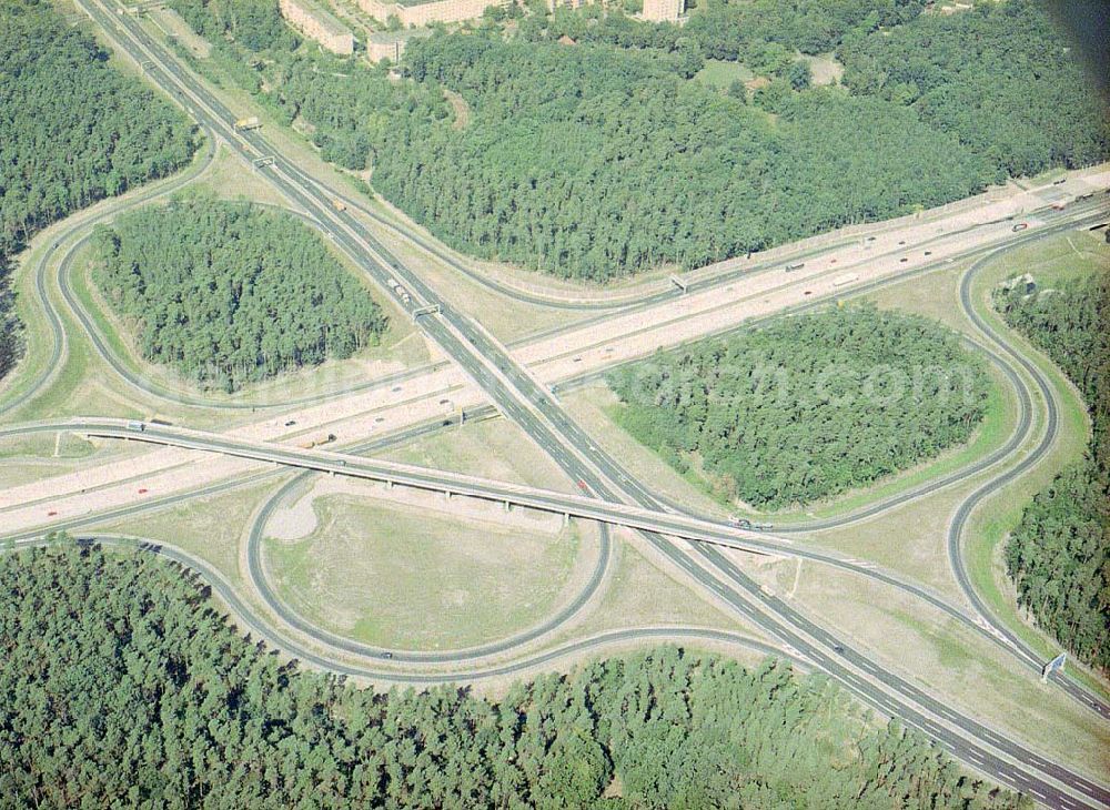 Aerial photograph Babelsberg - Fertige Autobahnabfahrt Babelsberg am Berliner Ring.