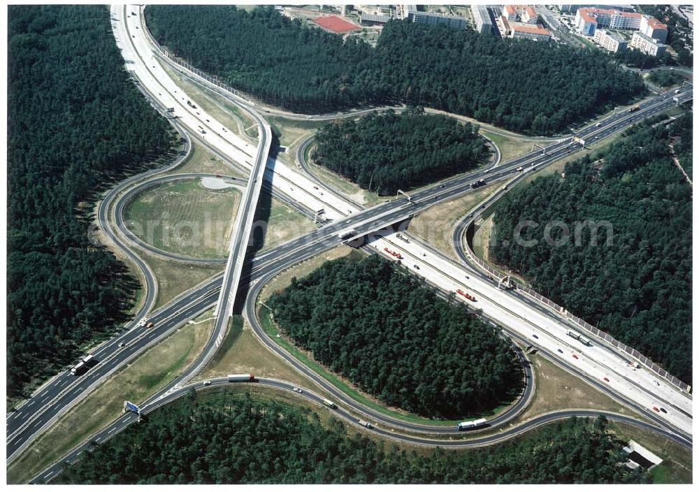 Babelsberg from the bird's eye view: Fertige Autobahnabfahrt Babelsberg am Berliner Ring.