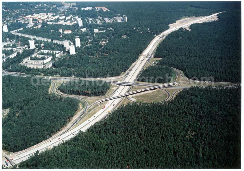 Babelsberg from the bird's eye view: Fertige Autobahnabfahrt Babelsberg am Berliner Ring.