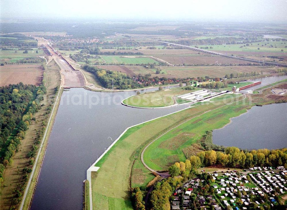 Aerial image Rothensee - Fertige Doppelsparschleuse Rothensee.