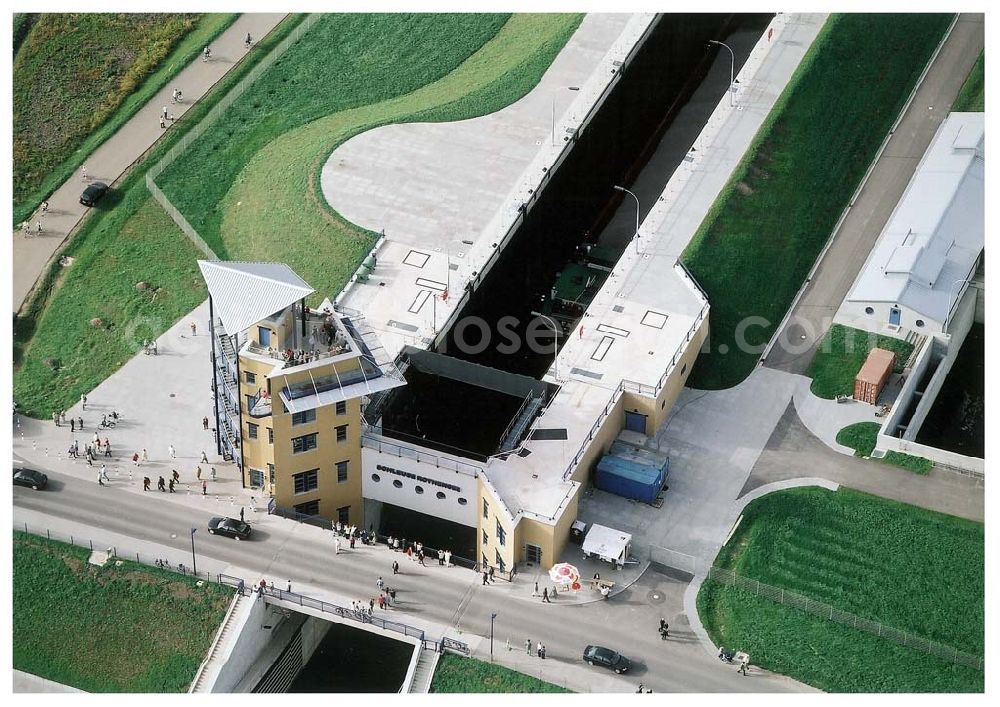 Rothensee from above - Fertige Doppelsparschleuse Rothensee.