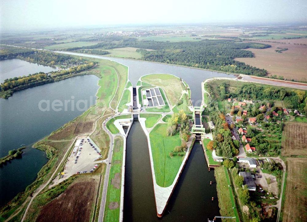 Aerial image Rothensee - Fertige Doppelsparschleuse Rothensee.