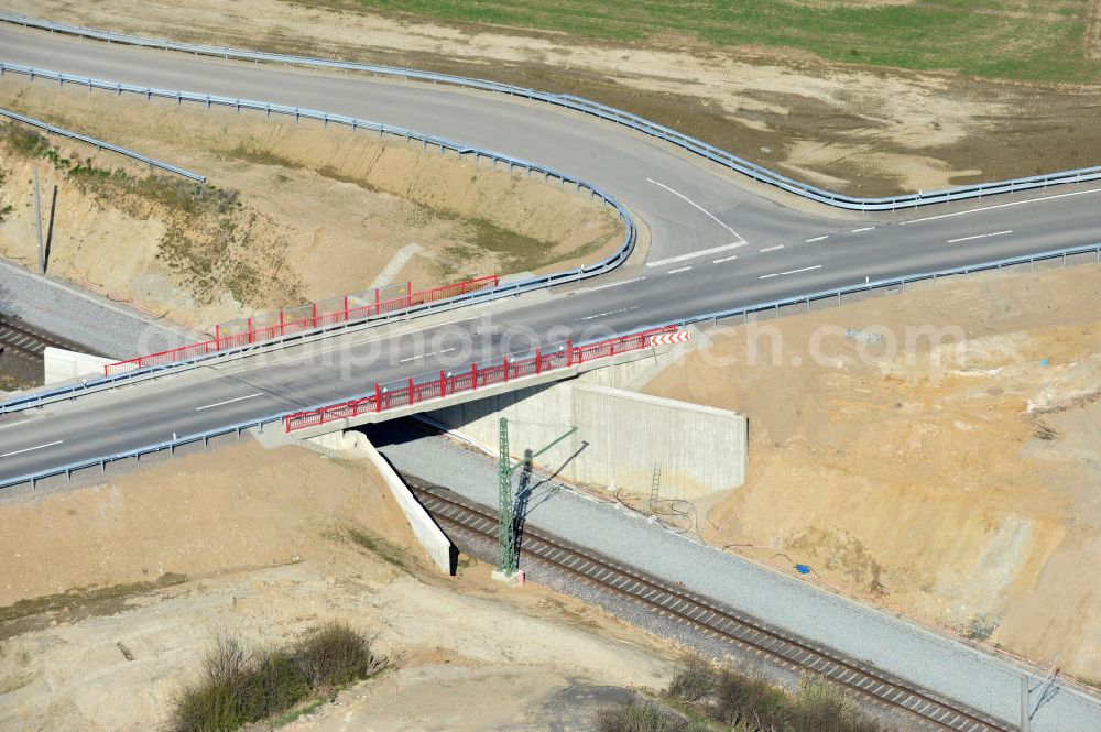 Aerial image Söhlde - Completed new bridge over the railway line at Söhlde in Lower Saxony