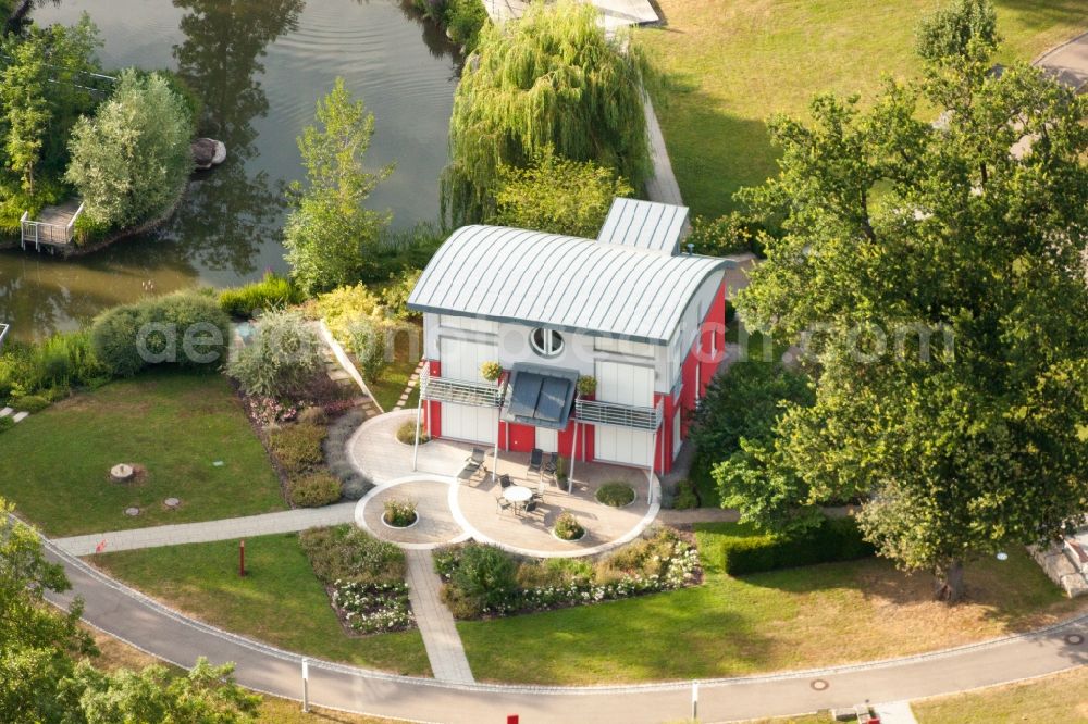 Aerial photograph Rheinau - Exhibition grounds and exhibition halls of the World of Living in the district Linx in Rheinau in the state Baden-Wuerttemberg, Germany