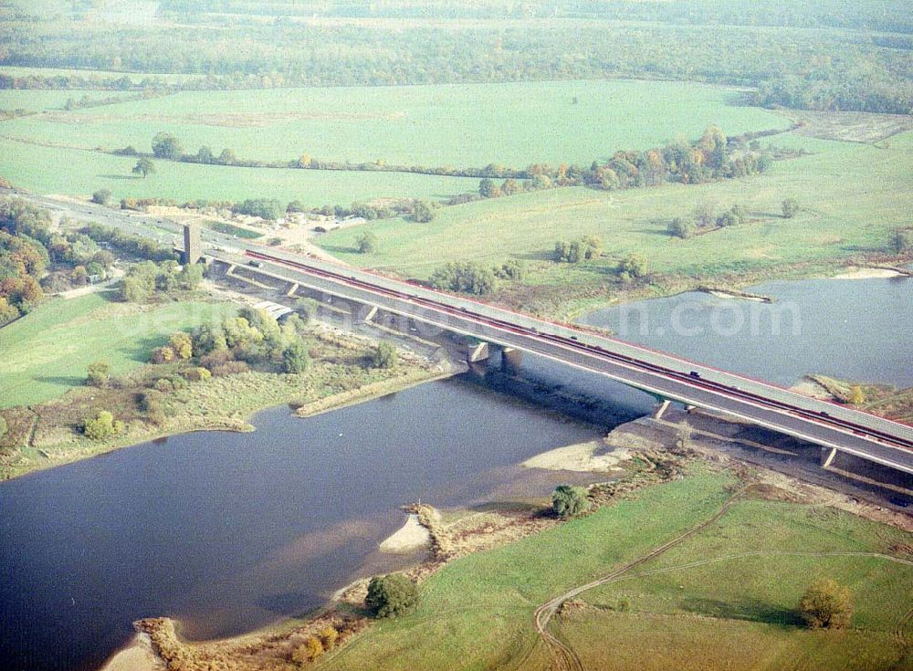 Vockerode bei Dessau from above - Fertigstellung der Elbbrücke Vockerode bei Dessau in Sachsen-Anhalt.