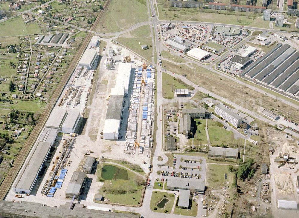 Aerial image Hoyerswerda / Sachsen - Fertigteilhauswerk der SÜBA in Hoyerswerda / Sachsen.