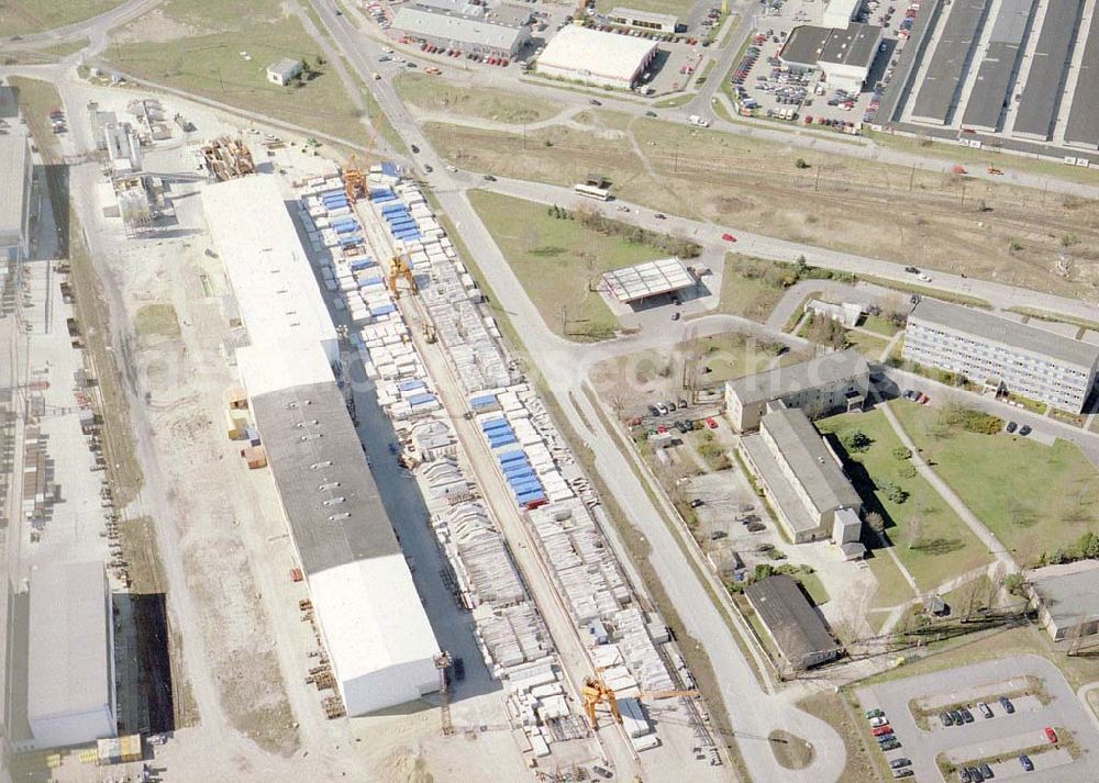 Aerial image Hoyerswerda / Sachsen - Fertigteilhauswerk der SÜBA in Hoyerswerda / Sachsen.