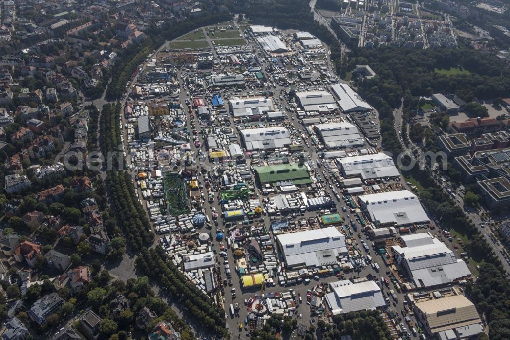 München from above - Fairgrounds of Munich's Oktoberfest beer festival in Munich in Bavaria