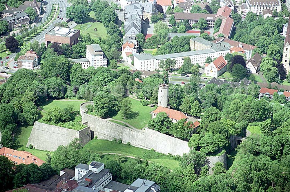 Bielefeld / NRW from the bird's eye view: Festung Sparrenberg, Herr Dopheide Tel.: 0521/513703, Fax.: 0521/5193943703 hartmut.dopheide@bielefeld.de