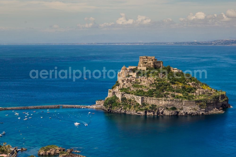 Ischia from above - Fortress Castello Aragonese in Ischia in Campania, Italy