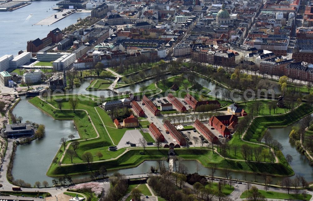 Kopenhagen from the bird's eye view: Fortress Kastell von Kopenhagen Gl. Hovedvagt in Copenhagen in Region Hovedstaden, Denmark