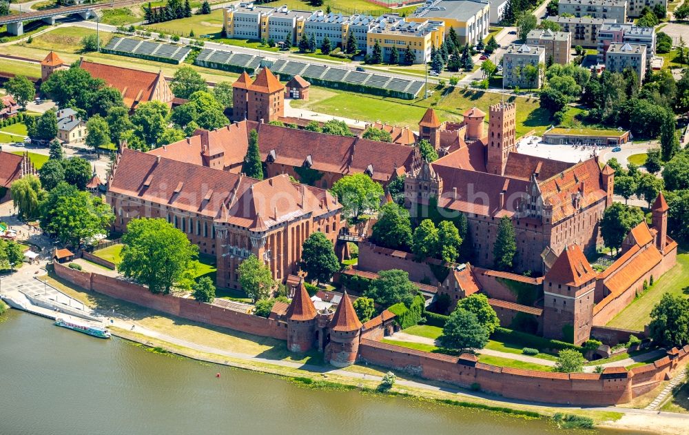 Malbork Marienburg from above - Fortress of Ordensburg Marienburg in Malbork Marienburg in Pomorskie, Poland