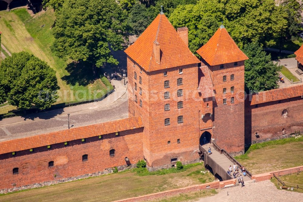 Aerial photograph Malbork Marienburg - Fortress of Ordensburg Marienburg in Malbork Marienburg in Pomorskie, Poland