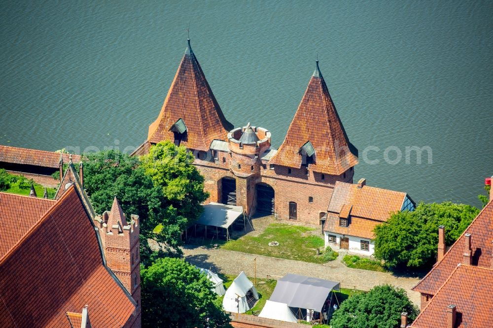 Malbork Marienburg from above - Fortress of Ordensburg Marienburg in Malbork Marienburg in Pomorskie, Poland